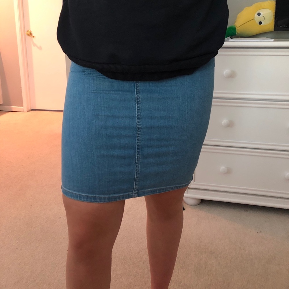 Denim pencil skirt